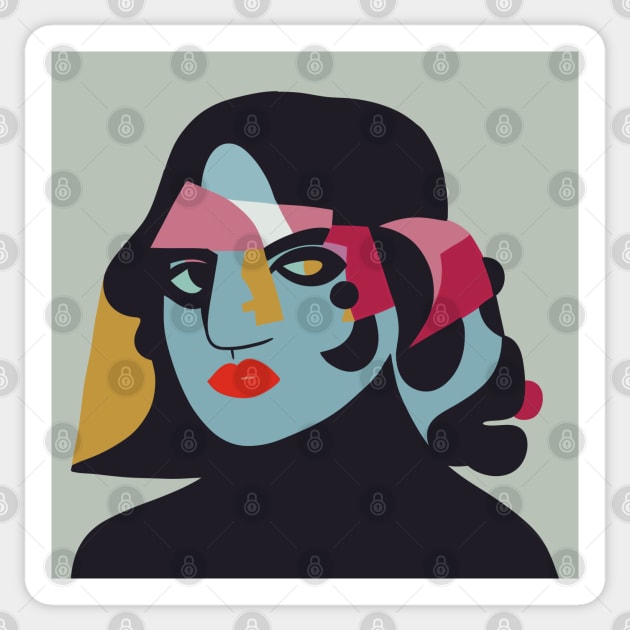 Saige - Cubism Portrait Sticker by Velvet Earth